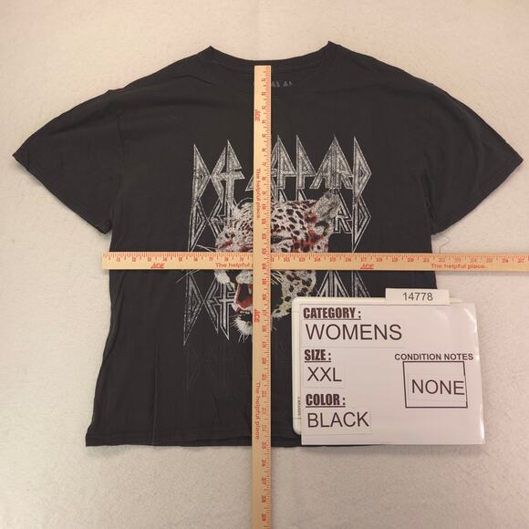 Def Leppard Band Graphic Short Sleeve Crew Neck Shirt Womens Size 2XL Black - Picture 5 of 9